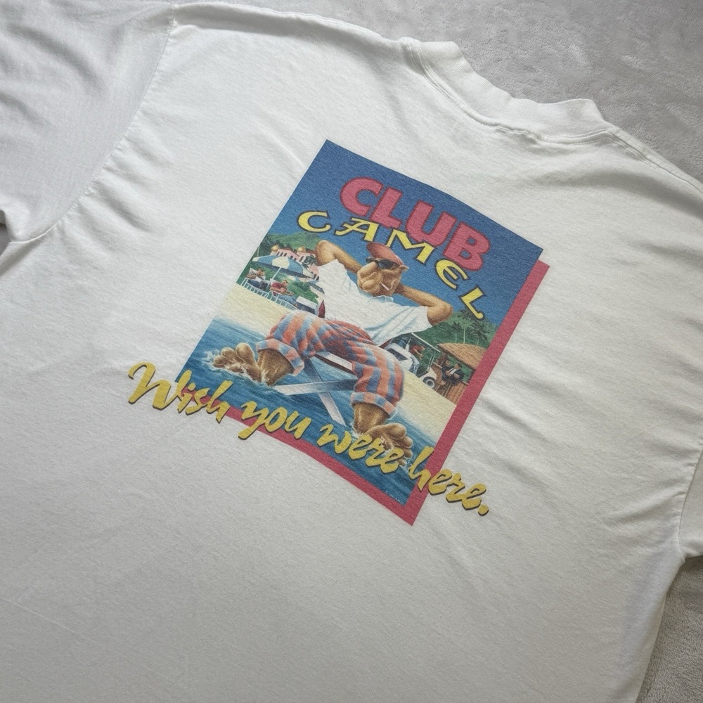 Vintage 1991 Camel Cigarettes Club Camel Wish You Were Here T Shirt XL USA Made